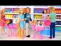 Doll Family Mart Shopping-New Supermarket Einkaufen Supermercado باربي مارت Pasar boneka Supermarché