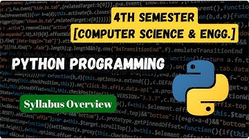 Python Programming (Syllabus Introduction) || 4th Sem CSE || SBTE Bihar Polytechnic