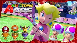 All Tournament Cups (Peach gameplay) | Mario Tennis Aces for Switch ᴴᴰ