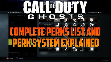 COD Ghosts - Complete Perks List & Perk System Information