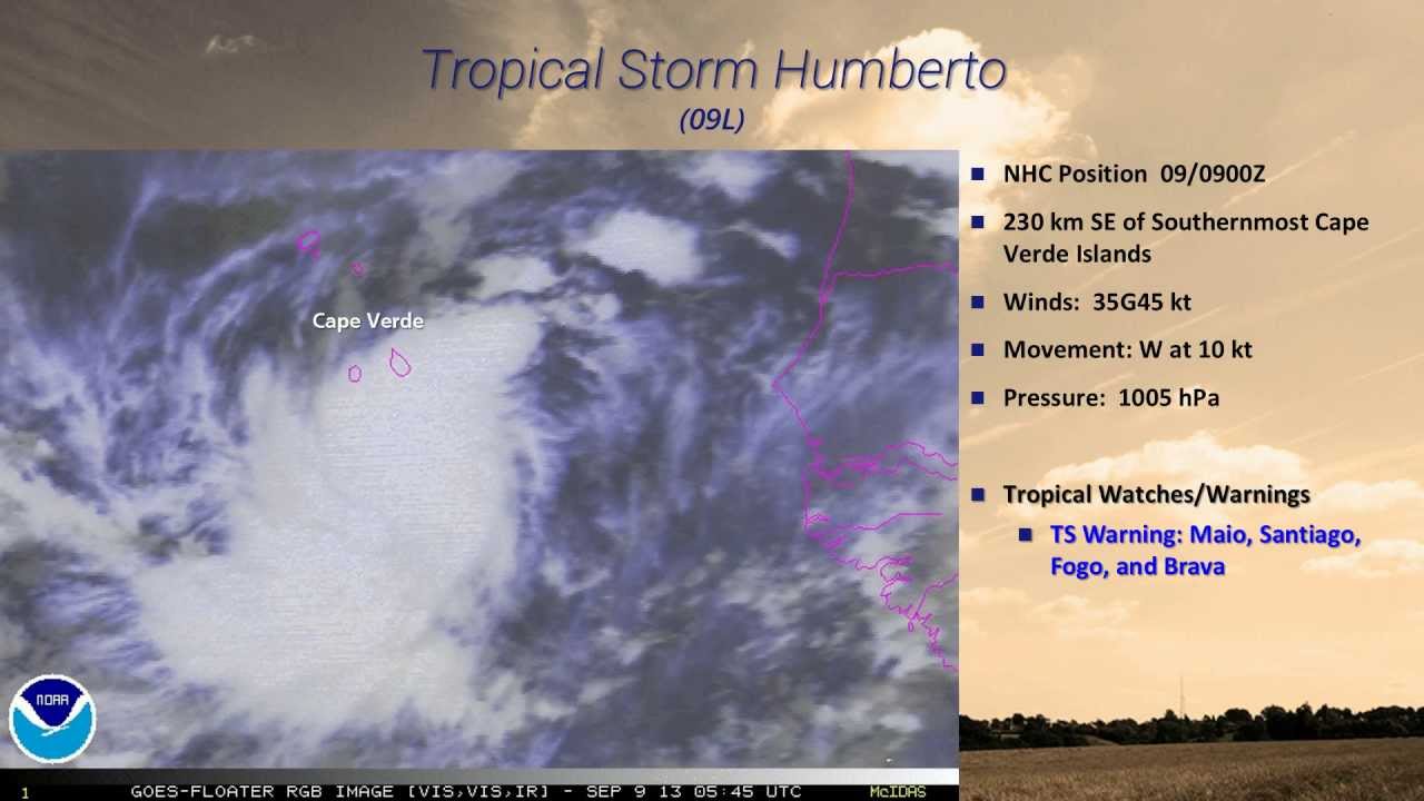 Tropical Storm Humberto battering the Cape Verde Islands