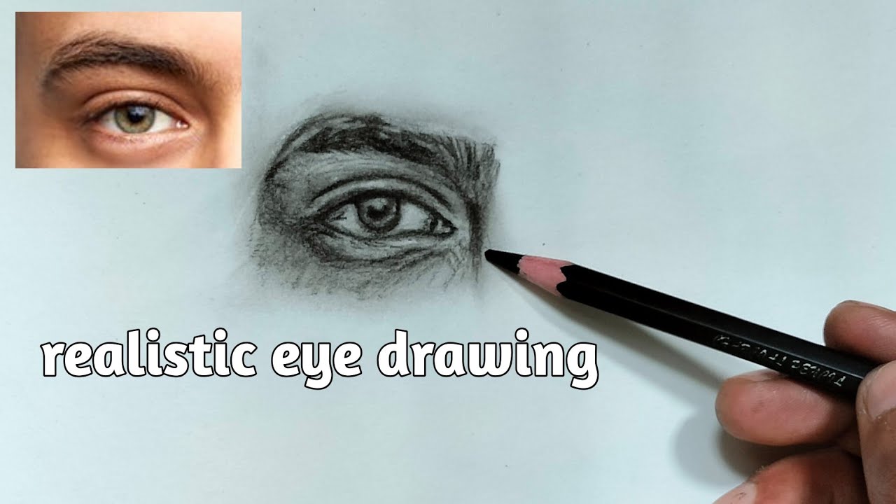 How to Draw l charcoal pencil eye basic realistic drawing - YouTube