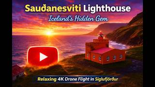Sauðanesviti Lighthouse | Iceland’s Hidden Gem | Relaxing 4K Drone Flight in Siglufjörður