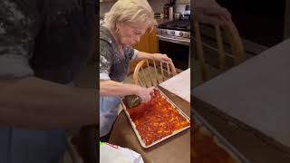 Nonna making delicious homemade pizza!!