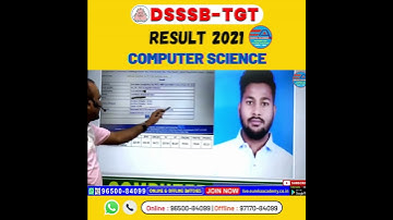 DSSSB TGT COMPUTER SCIENCE | RESULT 2021 || EUREKA ACADEMY ||