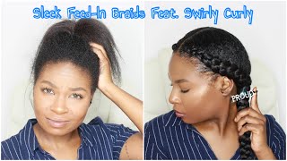 Sleek Feed In Braids On Natural Hair | Talk Through Feat. Swirly Curly Hair Pins