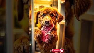 Dog Opens Fridge, Steals Steak Like a Pro—Then Winks at the Camera Like a Legend 😂🥩🐶😉