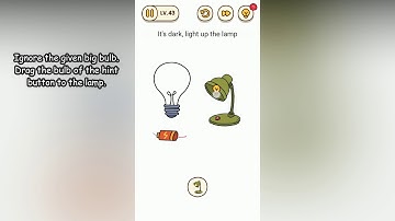 Brain Find Level 43 Its dark light up the lamp