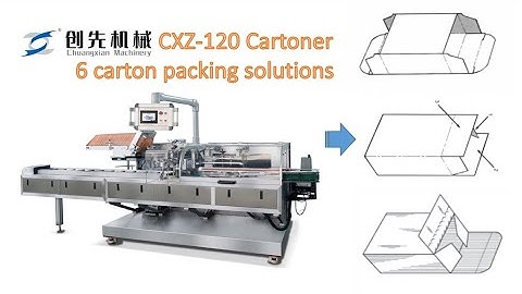 automatic cartoning pack machine for three carton types 60 cartons/min