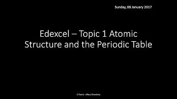 EDEXCEL Topic 1 Atomic structure and the periodic table REVISION