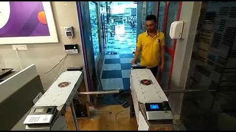 Tripod Turnstile with x990 essl ET2000 Fingerprint Attendance Machine. Turnstile with card reader