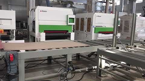 sanding double side of plywood line  wide belt sander  sander  Electronic Segmented Pad