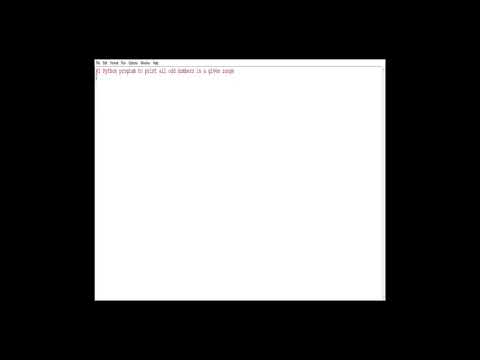 Python program to print all odd numbers in a given range