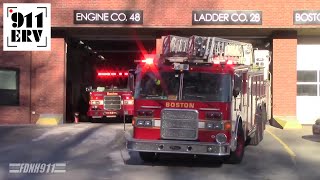 Boston Fire Spare Ladder 8 and Engine 48 Responding