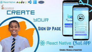 React Native Chat Application || Sign Up || Sinura Wahalathanthri || Java Institute