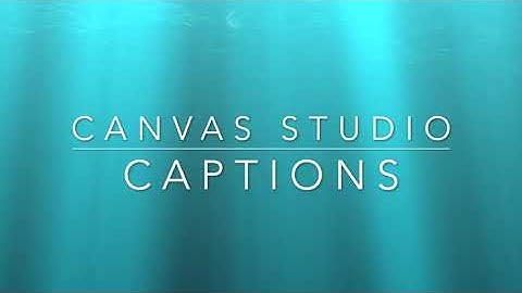Canvas Studio   captioning