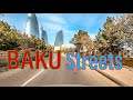 Driving BAKU Streets - Park Blvd - Parlament Ave - Azerbaijan