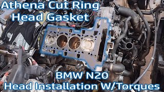 BMW N20 Cylinder Head Installation (How To w/ Torque Specs) with Athena Cut Ring Composite Gasket. Bmw Cylinder Head Gasket