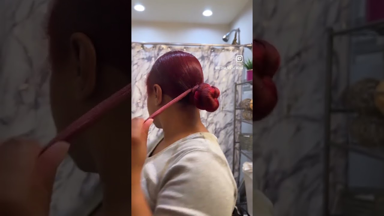 Sleek middle part low knot bun #sleekponytails #protectivestyles #beauty #hairtutorial #hairstyle