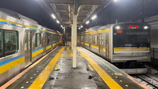 205系T17編成,E131系T3編成　安善駅入線,発車