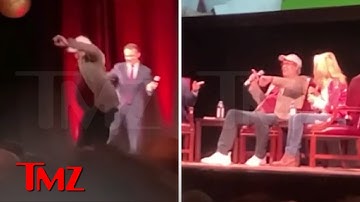 Chevy Chase Falls Off Stage At 