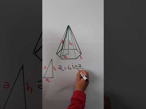 Area lateral de una piramide de base hexagonal🏆Como hallar el area lateral de una piramide hexagonal