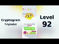 Cryptogram Tripledo Level 92 Solutions 🧩 | Logic Puzzle Game | Mini Boss