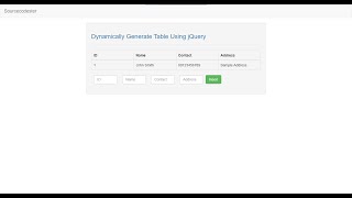 Dynamically Generate Table Data Using jQuery Tutorial DEMO