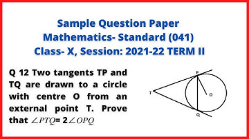 Two tangents TP and TQ are drawn to a circle with centre O from an external point T. Prove that