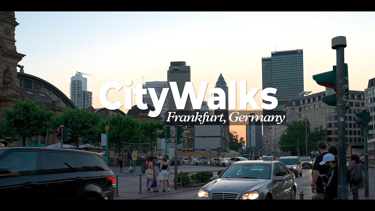 Frankfurt Night Walk Germany After Dark | City Lights & Skyline in 4K