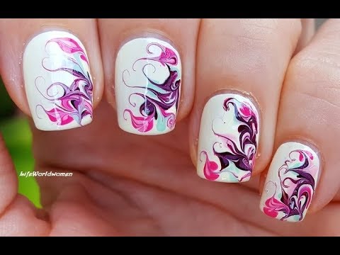 Dry Water Marble Nail Art - Easy Nail Art For Beginners