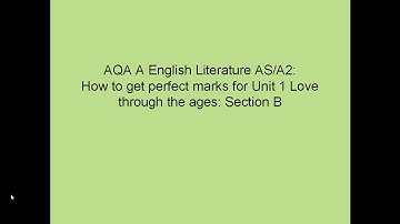 AQA AS Literature Paper 1 A: Understanding the mark scheme to achieve full marks for section B