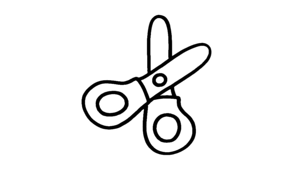 How to draw a Scissors for kids | Scissors Easy Draw Tutorial step by ...