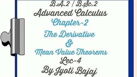 Advanced Calculus..ch-2..lec-4.. examples of Rolle