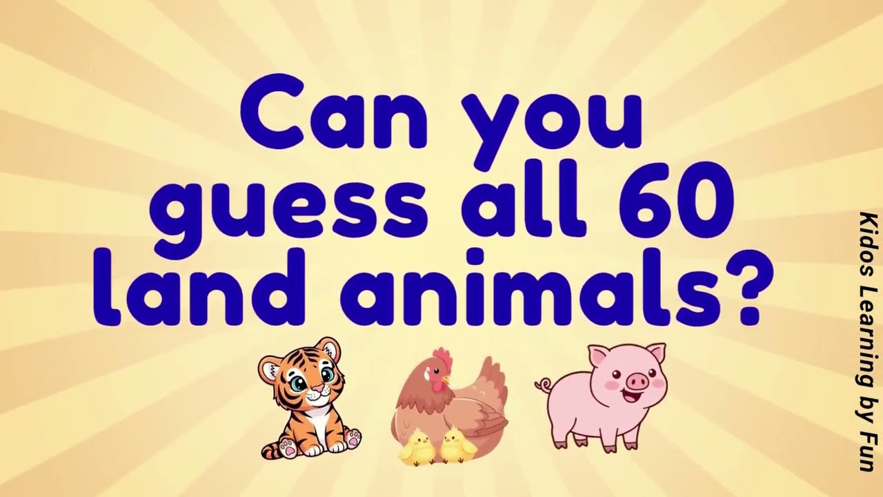 Guess 60 Land Animals 🦁🐯🐼 | Fun Animal Quiz Challenge