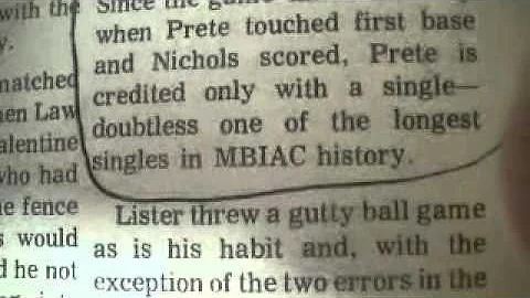 Mike Prete -Best long ball hitter in MBIAC-1971' J...