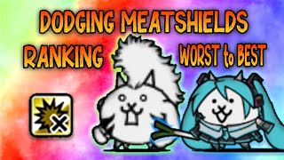 Battle Cats  Ranking All DODGING MEATSHIELD From WORST to BEST