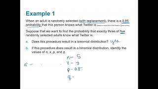 Section 5.2 (part 1)  | Binomial Probability Distributions