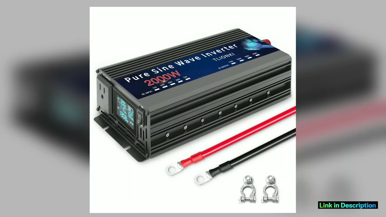2000W Pure Sine Wave Inverter Car Power Inverter DC 12V to AC 110V Solar Power Inverter with LCD
