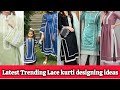 Most Beautiful Casual Lace Dress Designs 2022/Shattal Lace,joint Lace Ideas/New Plain Dress Designs