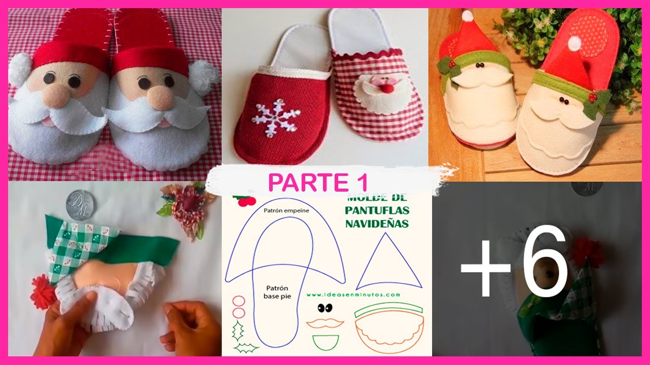 hombro Disparates cobertura 🎅Curso gratis de cómo hacer pantuflas navideñas con patrón🎅 - YouTube