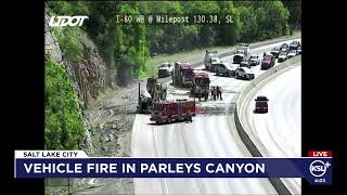 Vehicle fire in Parley's Canyon