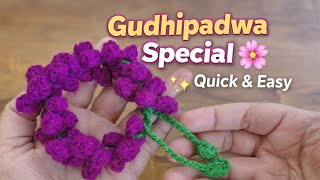 Gudhipadwa Special Crochet Gajra 🌸 | Quick &amp; Easy | Saree Matching Hairstyle