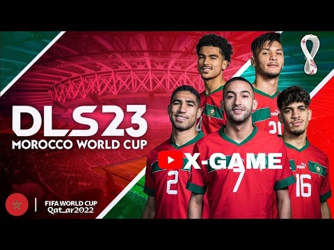 تحميل دريم ليج 2023 مود منتخب المغرب بأخر الاطقم DLS 23 MOROCCO WORLD CUP 2022 