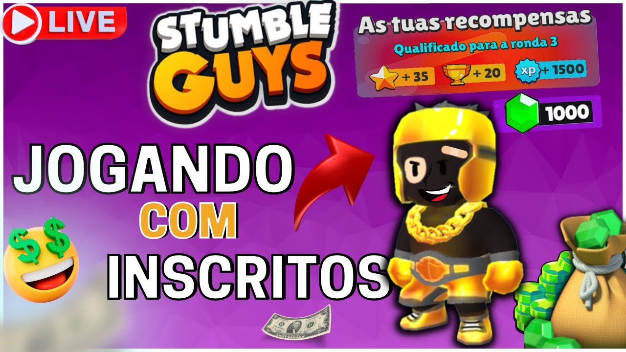 🔴​​​STUMBLE GUYS AO VIVO🔴​​BLOCK DASH LENDÁRIO💫JOGANDO COM OS  INSCRITOS💫​ RUMO A 31K💫CARINE JOGA 