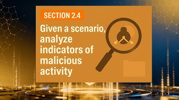 Section 2.4 – Given a scenario, analyze indicators of malicious activity