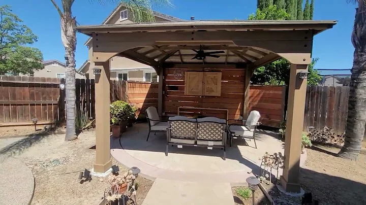 Costco's Yardistry 12 x 14 Gazebo with added privacy wall #costcogazebo #yardistrygazebo #gazebo
