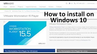 how to install vmware workstation player 15 on windows 10