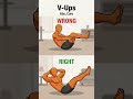 90% of People Do V-Ups WRONG 😳 (Fix Your Abs Workout Today) #homeworkout #fitness #gym #shorts