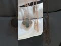 Custom Made Van Cleef Arpels Vintage Alhambra Necklace 18K Real Gold Gray Mother Of Pearl